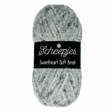 Säker betalning Scheepjes Sweetheart Soft Brush Garn Print 528 Grå