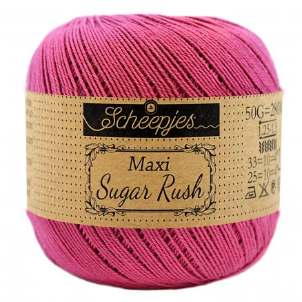 Extra rabatt Scheepjes Maxi Sugar Rush Garn Unicolor 251 Garden Rose
