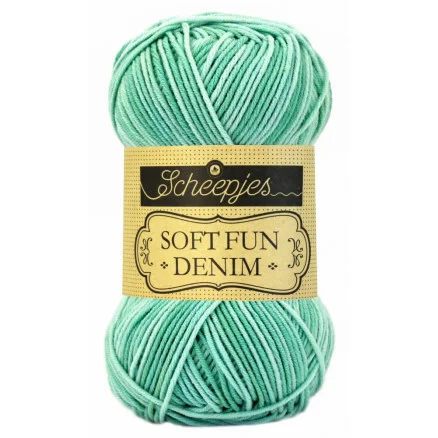 Scheepjes Softfun Denim Garn Print 516 Mint Billig