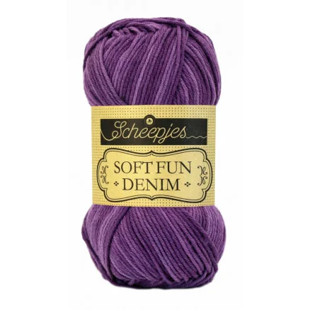 Köp nu Scheepjes Softfun Denim Garn Print 515 Aubergine