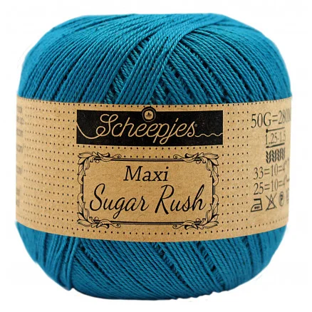 Scheepjes Maxi Sugar Rush Garn Unicolor 400 Petron Blue Fynd
