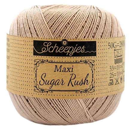 Fri frakt Scheepjes Maxi Sugar Rush Garn Unicolor 257 Antique