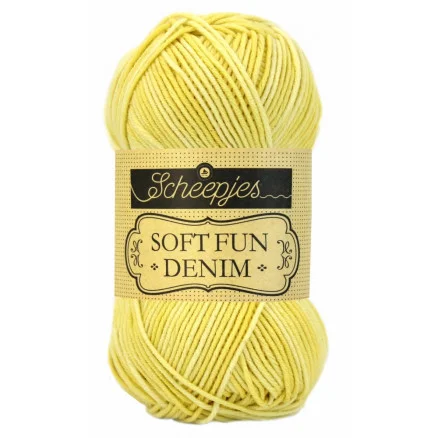 Scheepjes Softfun Denim Garn Print 518 Gul Säker betalning