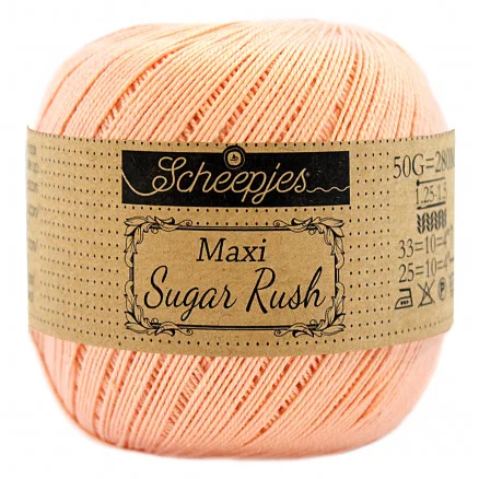Scheepjes Maxi Sugar Rush Garn Unicolor 523 Pale Peach Populärt val