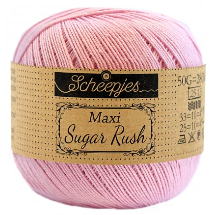 Scheepjes Maxi Sugar Rush Garn Unicolor 246 Icy Pink Premium