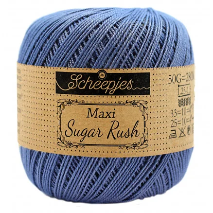 Scheepjes Maxi Sugar Rush Garn Unicolor 261 Capri Blue Begränsad tid
