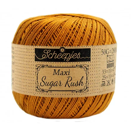 Scheepjes Maxi Sugar Rush Garn Unicolor 383 Ginger Gold Billigare