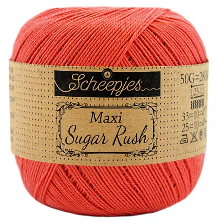Scheepjes Maxi Sugar Rush Garn Unicolor 252 Water Melon Bästa pris