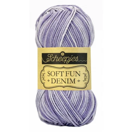 Köp online Scheepjes Softfun Denim Garn Print 512 Lavendel