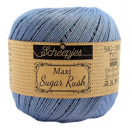 Expressleverans Scheepjes Maxi Sugar Rush Garn Unicolor 247 Bluebird