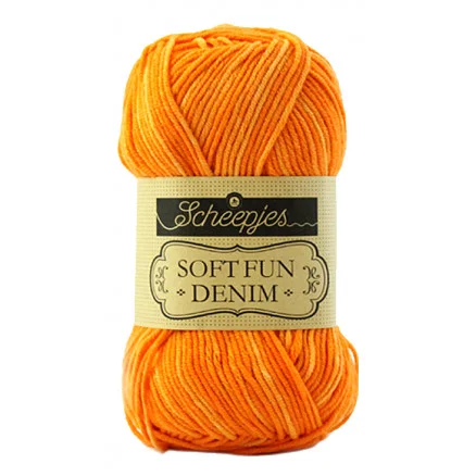 Köp online Scheepjes Softfun Denim Garn Print 519 Orange