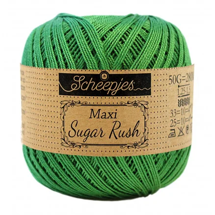 Scheepjes Maxi Sugar Rush Garn Unicolor 606 Grass Green Erbjudandepris