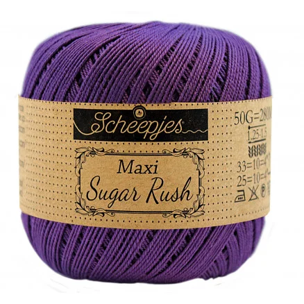 Scheepjes Maxi Sugar Rush Garn Unicolor 521 Deep Violet Sista chansen