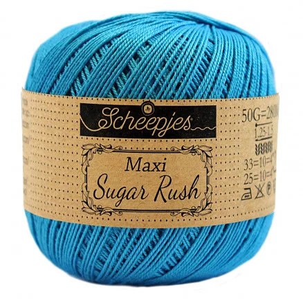 Begränsad tid Scheepjes Maxi Sugar Rush Garn Unicolor 146 Vivid Blue