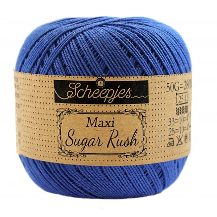 Rea Scheepjes Maxi Sugar Rush Garn Unicolor 201 Electric Blue