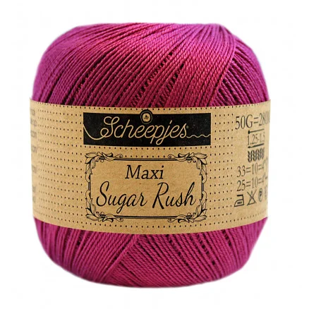 risnedsättning Scheepjes Maxi Sugar Rush Garn Unicolor 128 Tyrian Purple
