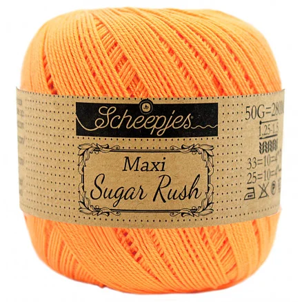 Scheepjes Maxi Sugar Rush Garn Unicolor 411 Sweet Orange Rabatt