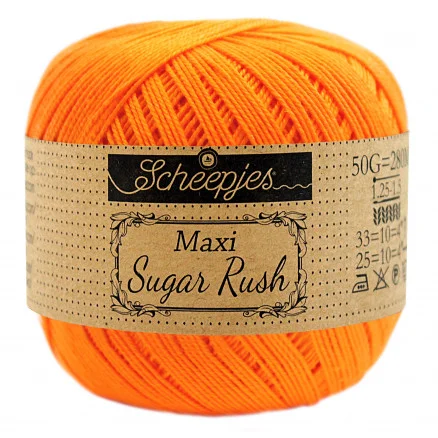 Scheepjes Maxi Sugar Rush Garn Unicolor 281 Tangerine Rea