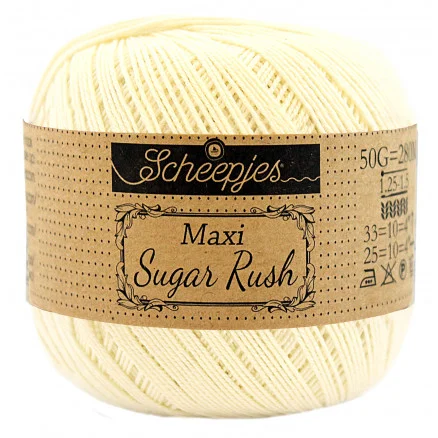 Scheepjes Maxi Sugar Rush Garn Unicolor 101 Candle light Begränsat antal