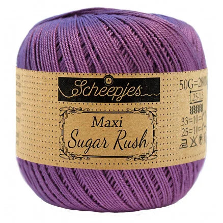 Scheepjes Maxi Sugar Rush Garn Unicolor 113 Delphinium Snabb frakt
