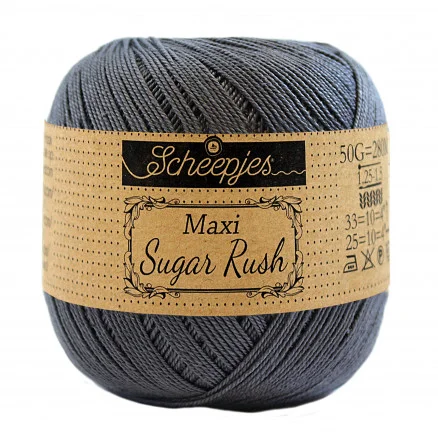 Scheepjes Maxi Sugar Rush Garn Unicolor 393 Charcoal Rabatter