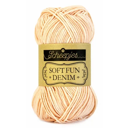 Scheepjes Softfun Denim Garn Print 507 Ljus Persika Sista chansen