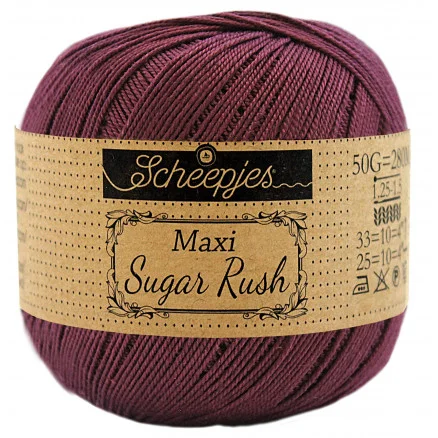 Rabatter Scheepjes Maxi Sugar Rush Garn Unicolor 394 Shadow Purple