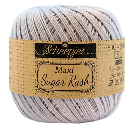 Scheepjes Maxi Sugar Rush Garn Unicolor 618 Silver Erbjudande