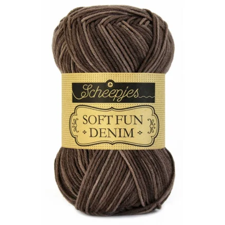 Scheepjes Softfun Denim Garn Print 510 Brun Erbjudandepris