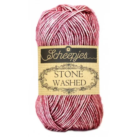 Scheepjes Stone Washed Garn Mix 808 Corundum Ruby Rabatter