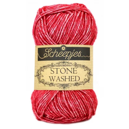 Premium Scheepjes Stone Washed Garn Mix 807 Red Jasper