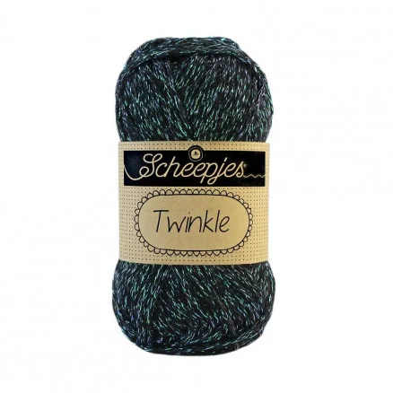 Scheepjes Twinkle Garn Glimmer 903 Svart Fri frakt
