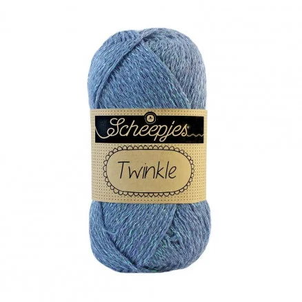 Scheepjes Twinkle Garn Mica 909 Denim Blå Fri frakt