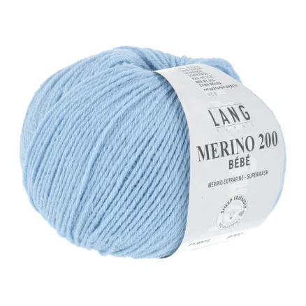 Lang Yarns Merino 200 Bebe Garn 372 Ljus Blå Nedsatt pris