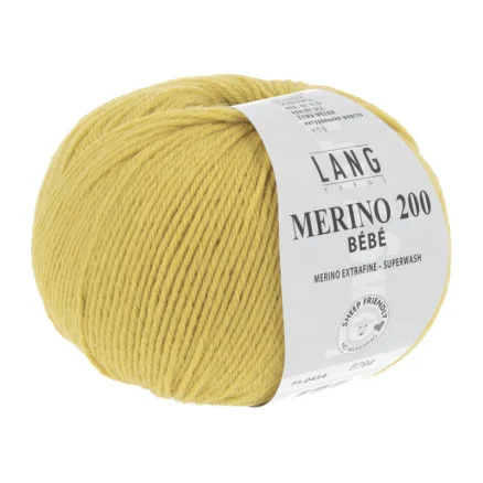 Bästa pris Long Yarns Merino 200 Bebe Garn 414 Solgul
