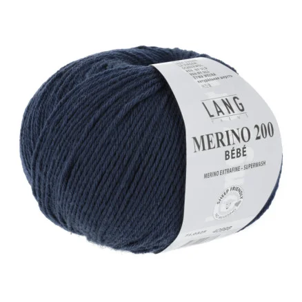 Endast denna vecka Lang Yarns Merino 200 Bebe Garn 325 Navy