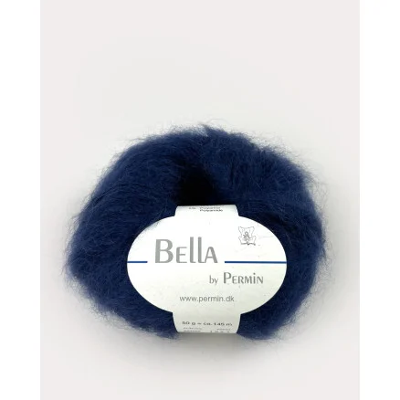 Rabatter Permin Bella Mohair Garn 89 Marinblå