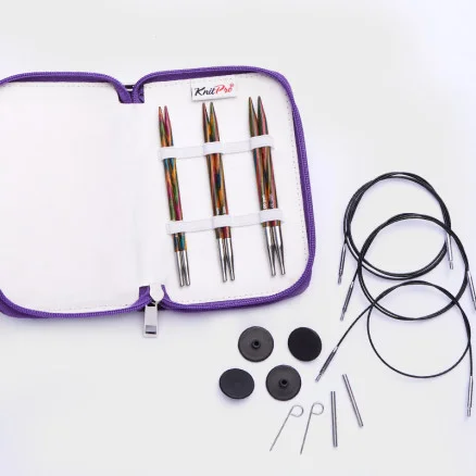 Kampanj KnitPro Symfonie Ändstickorset Björk 60-80-100 cm 4, 5, 6 mm 3 storlekar – nybörjar-set
