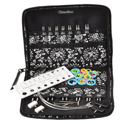 Lågt pris ChiaoGoo Spin Komplett Set med Utbytbara Ändstickor Bambu 40-56-76 cm 2,75-10 mm 13 storlekar