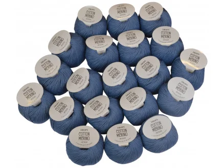 Drops Cotton Merino Garnpaket Unicolor 16 Jeansblå – 20 st Snabb frakt