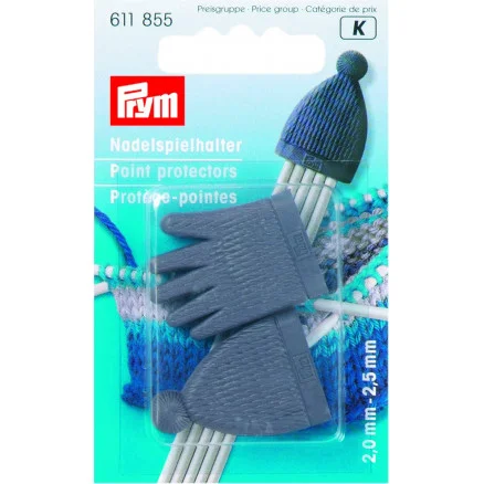 Prym Maskstopp / Stickskydd till Strumpstickor nr 2.00-2.50mm Mörkblå mössa och vantar – 2 st. Rabatter