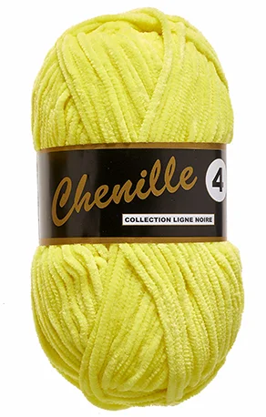 Fynd Lammy Chenille 4 50 GR Nallebjörn Garn – 0512 Neon Gul
