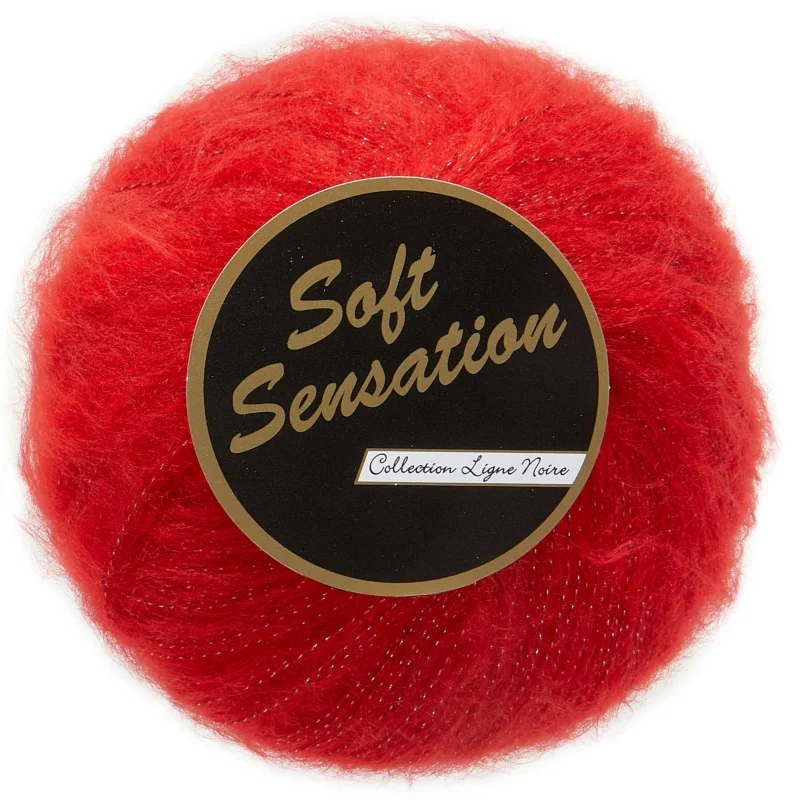 Lammy Soft Sensation Garn Med Lurex 25 Gram 0604 Röd Snabb frakt