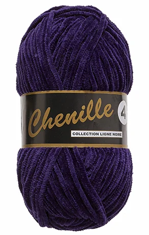 Lammy Chenille 4 50 GR Nallebjörn Garn – 0064 Mörk Lila Begränsat antal