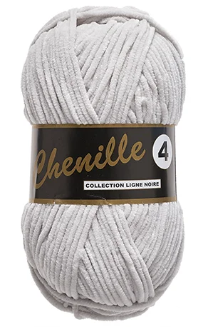 Lammy Chenille 4 50 GR Nallebjörn Garn – 0003 Ljus Grå Endast idag