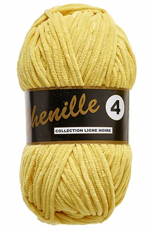 Lammy Chenille 4 50 GR Nallebjörn Garn – 0510 Fv Gul Endast denna vecka