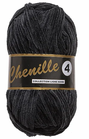 Rea Lammy Chenille 4 50 GR Nallebjörn Garn – 0001 Svart