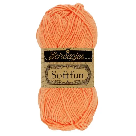 Populärt val Scheepjes Softfun Garn Unicolor 2652 Cantaloupe