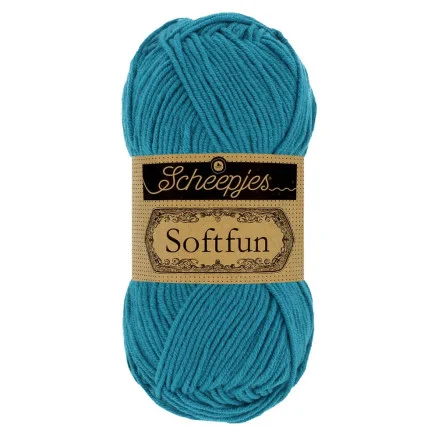 Beställ idag Scheepjes Softfun Garn Unicolor 2649 Påfågel