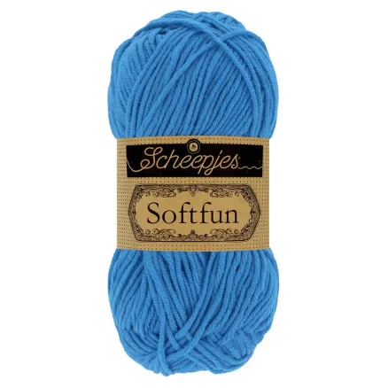 Scheepjes Softfun Garn Unicolor 2629 Azurblå Endast denna vecka